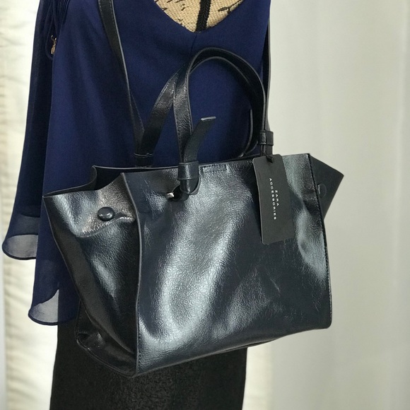 NWT Zara navy blue medium handbag - Picture 6 of 8